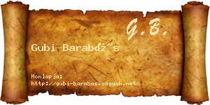 Gubi Barabás névjegykártya