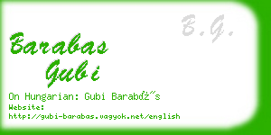 barabas gubi business card